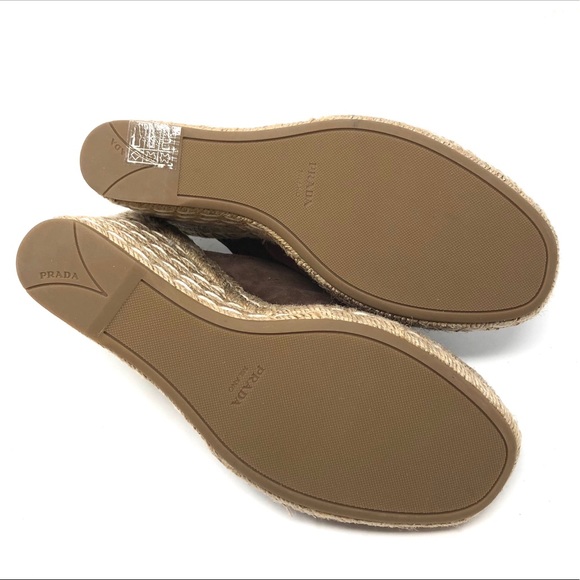 PRADA suede espadrille wedge mules, made in Italy, size 40.5 NWOT - Picture 15 of 16